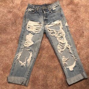 LF boyfriend cropped jeans